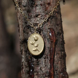 Rose Medallion Gold Pendant