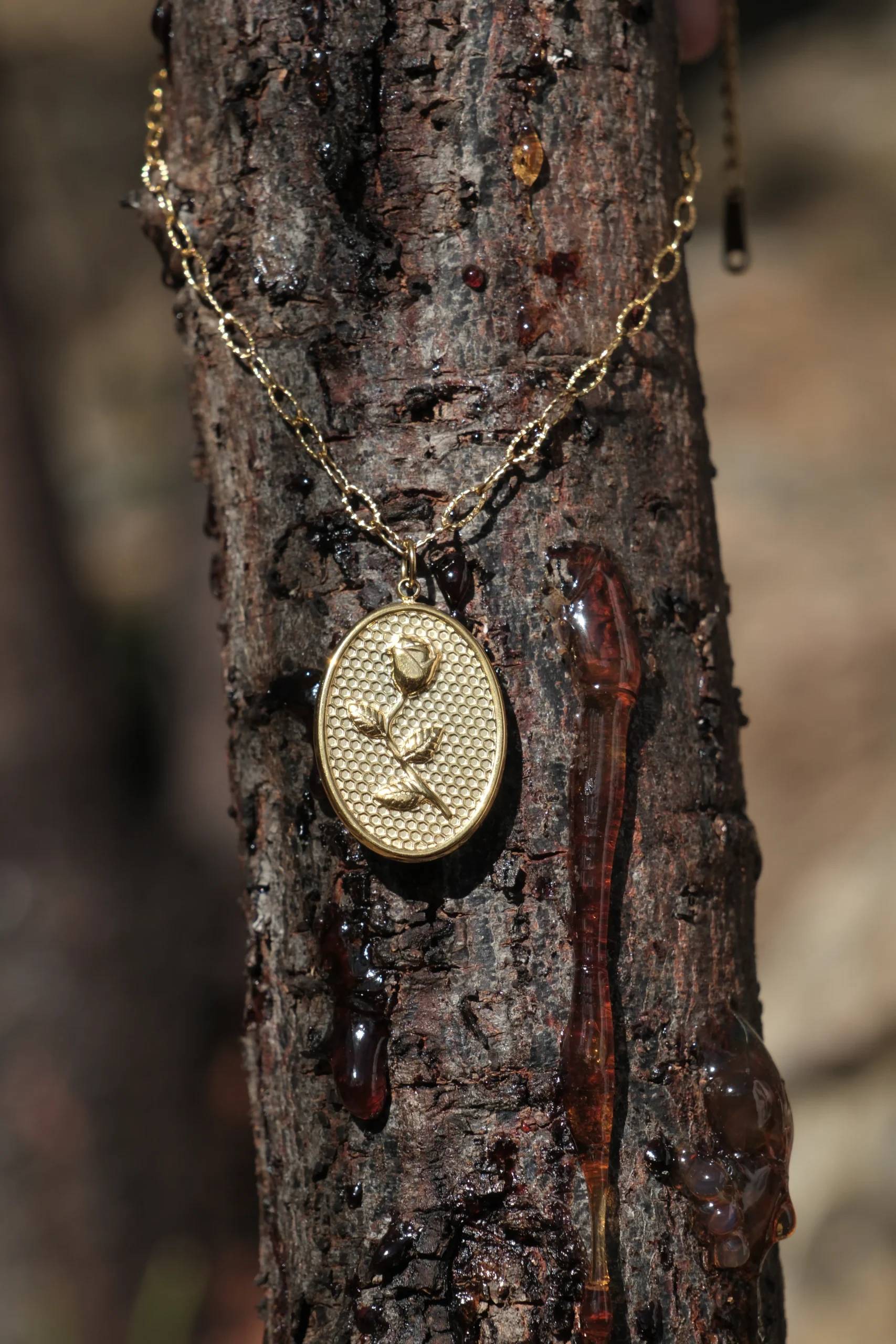 Rose Medallion Gold Pendant